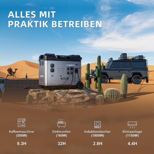 OUKITEL P5000 Pro 5120Wh Große Kapazität Tragbare Powerstation, 5×4000W AC-Steckdosen (8000W Spitzenleistung) Solargenerator, LiFePO₄-Akku, Für Camping und Stromausfälle