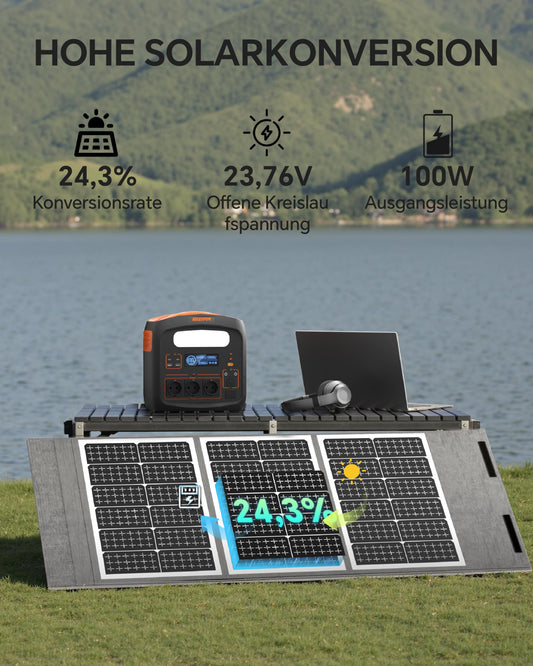 Tragbare Powerstation Mit 100W Solarpanel x 2, Solargenerator 1800W, 1024Wh LiFePO4 Akku, PD 100W, USB-C/AC/DC, Solarladung, für Camping, Notstrom, Outdoor