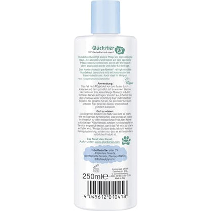 Glückstier Hundeshampoo | parfümfrei | 250 ml | für Welpen und Sensible Hundenasen