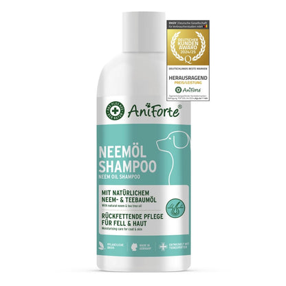 AniForte Neemöl Hundeshampoo 500ml – Gegen Juckreiz, Milben, Flöhe & Zecken, für glänzendes Fell