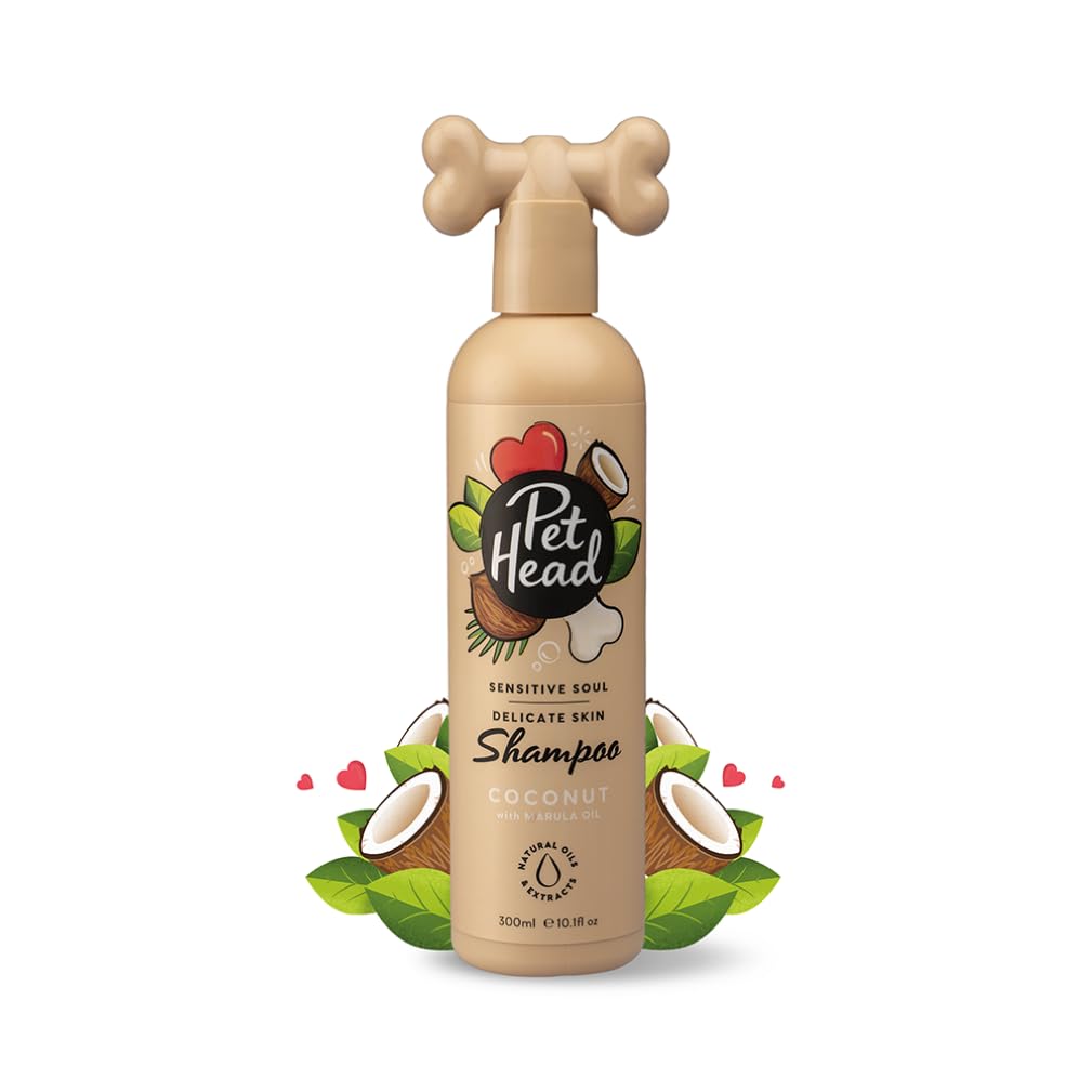 Pet Head Sensitive Soul Hundeshampoo | Kokosnussduft | Pflegt und Beruhigt Empfindliche Haut | pH-Neutral | Vegan & Tierversuchsfrei | Sanfte Formel für Hunde und Welpen | 300ml