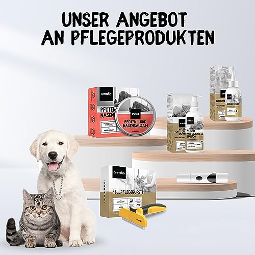 animigo Hundeshampoo - 500ml Pflege & Anti-Juckreiz Shampoo - Ausgewogener pH-Wert - Gegen Juckreiz, Milben, Flöhe - Katzenshampoo - Alle Katzen & Hunde Rassen - Hautfreundlich & Natürliche Zutaten