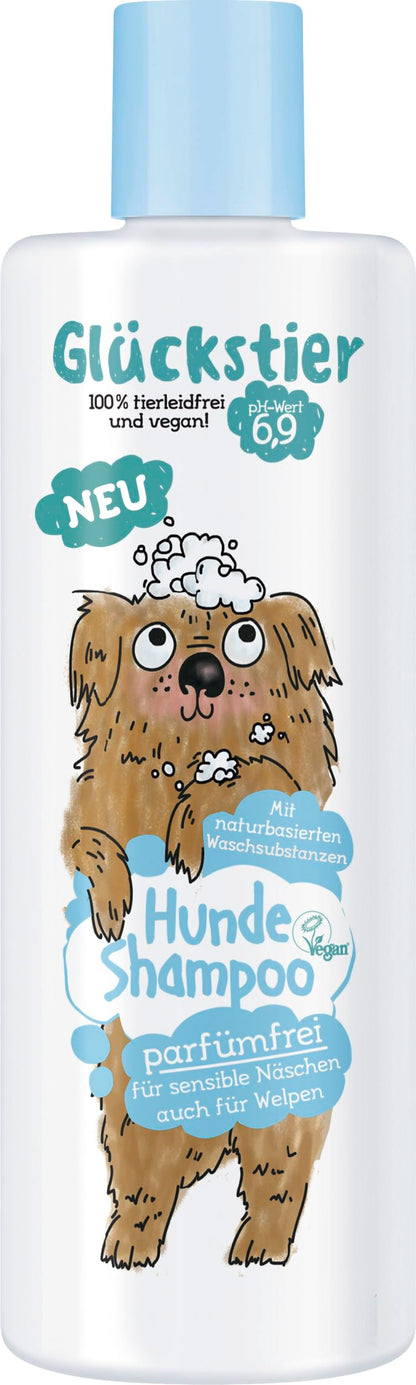 Glückstier Hundeshampoo | parfümfrei | 250 ml | für Welpen und Sensible Hundenasen