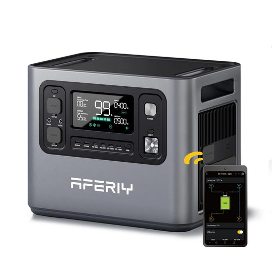 AFERIY 2800W Tragbare Powerstation, 2048Wh LiFePO4, 45 Min bis 80% Schnellladung, 13 Ausgänge, Reine Sinuswelle 230V, USV, Erweiterbar auf 4096Wh, Solar Generator für Camping/Home-Office 2026 Neue