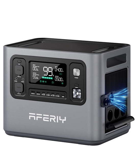 AFERIY 2800W Tragbare Powerstation, 2048Wh LiFePO4 In 1,5h Schnellladbar, 13 Ausgänge, Reine Sinuswelle 230V, USV, Erweiterbar Auf 4096Wh, Solar Generator Für Camping/Home-Office 2025 Neue