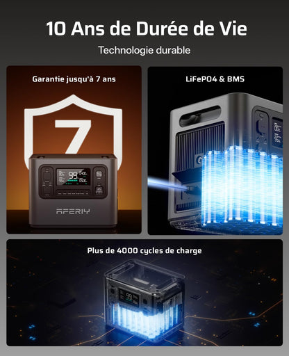 AFERIY AF-P280-B 2048Wh LiFePO4 Erweiterungsakku – 4× Parallel bis 10240Wh, 4000+ Zyklen, LED-Anzeige, -10°C bis 40°C, Kompatibel mit 2800W Powerstation