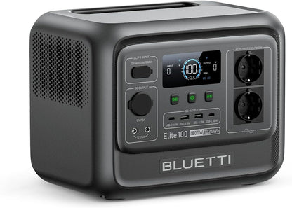 BLUETTI Elite 100 V2 (2025 Neu) Tragbare Power Station, 1024Wh LFP Batterie Backup mit 2 1800W AC Ausgängen (3600W Surge), 35% Kompakter, Solar Generator für Camping, Stromausfälle und Off-grid