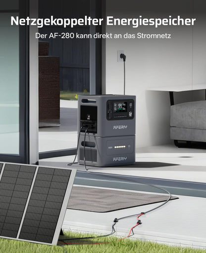 AFERIY 2800W Tragbare Powerstation, 2048Wh LiFePO4, 45 Min bis 80% Schnellladung, 13 Ausgänge, Reine Sinuswelle 230V, USV, Erweiterbar auf 4096Wh, Solar Generator für Camping/Home-Office 2026 Neue