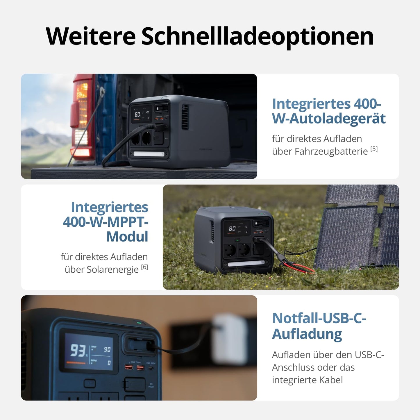 DJI Power 1000 Mini tragbare Powerstation, 1008-Wh-LFP-Akku, kompakte Größe, maximale Ausgangsleistung 1000 W, in 58 min von 0% auf 80% geladen, Stromgenerator für Zuhause, Camping