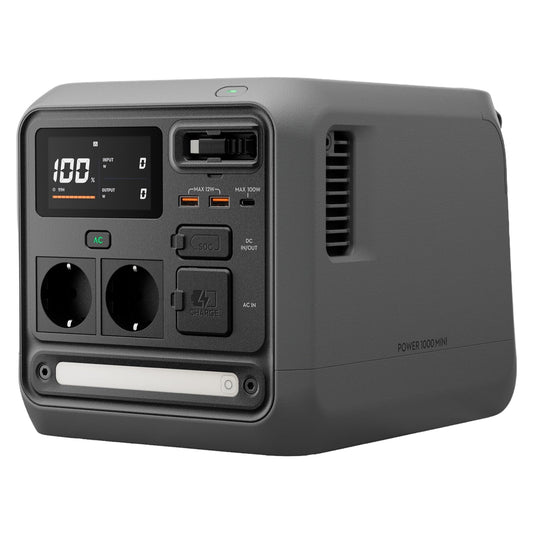 DJI Power 1000 Mini tragbare Powerstation, 1008-Wh-LFP-Akku, kompakte Größe, maximale Ausgangsleistung 1000 W, in 58 min von 0% auf 80% geladen, Stromgenerator für Zuhause, Camping