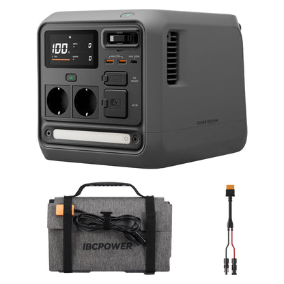 DJI Power 1000 Mini tragbare Powerstation, 1008-Wh-LFP-Akku, kompakte Größe, maximale Ausgangsleistung 1000 W, faltbares Solarpanel 100 W, Outdoor-Generator für Camping, Wohnmobile, Roadtrips