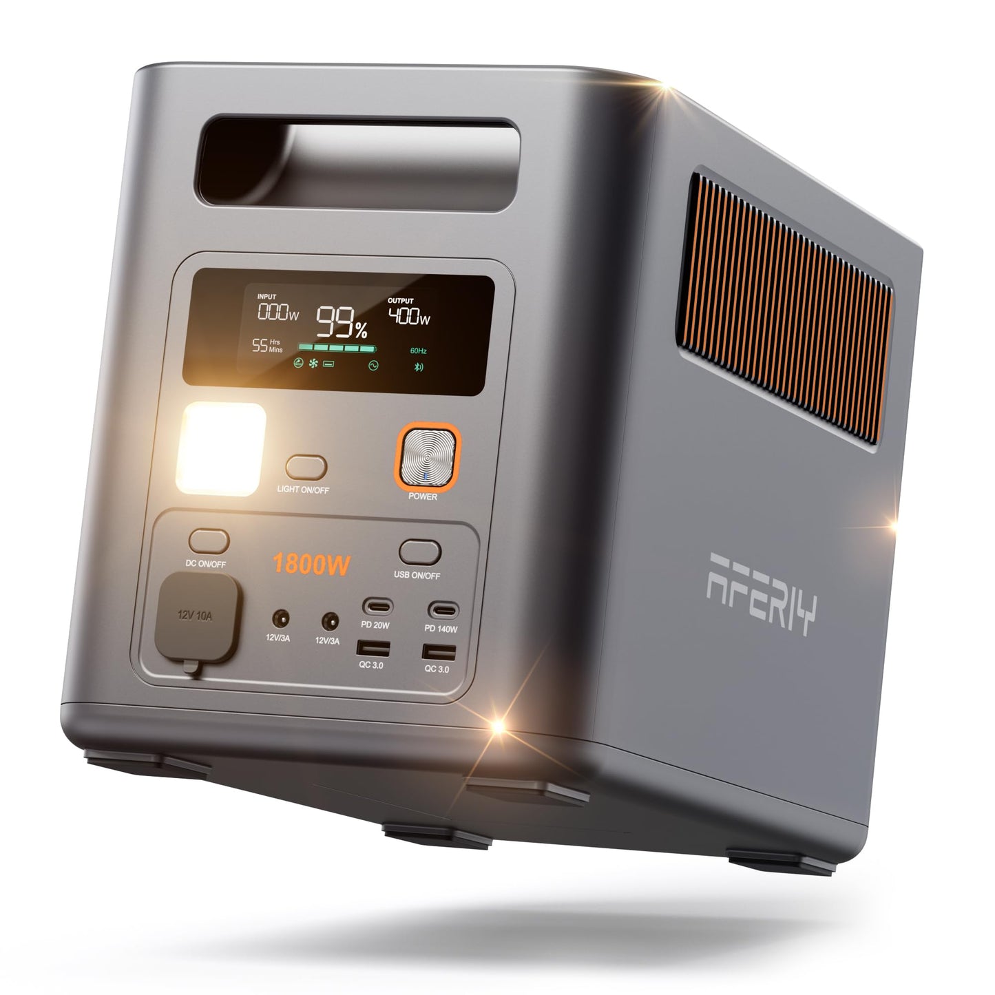 AFERIY 1800W Tragbare Powerstation 1024Wh, Erweiterbar Auf 5120Wh LiFePO4 Solargenerator & 1Std Schnellladung,<10ms USV, 9 Ausgänge, mit APP, Reine Sinuswelle 230V, für Camping/Garten/Notfall 【26 Neu】