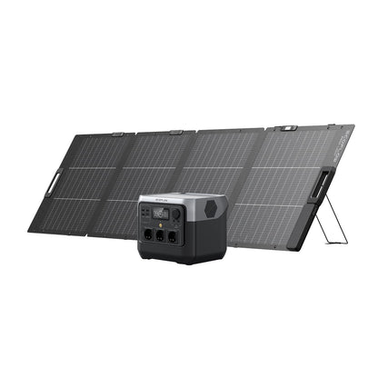 EF ECOFLOW RIVER 2 Pro Powerstation, 768 Wh LiFePO4 Batterie Solar generator mit 220 W Solar panel, 3x 300 W AC-Steckdosen (Spitze 1600 W), tragbare Powerstation für Camping, im Freien