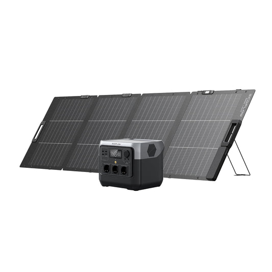 EF ECOFLOW RIVER 2 Pro Powerstation, 768 Wh LiFePO4 Batterie Solar generator mit 220 W Solar panel, 3x 300 W AC-Steckdosen (Spitze 1600 W), tragbare Powerstation für Camping, im Freien