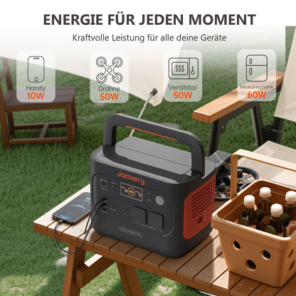 Jackery Powerstation 1000 v2 mit 2 * 100W Solarpanel, 1070Wh LiFePO4 Solargenerator, 1500W AC/100W USB-C Ausgang,1 Std. Schnellladung für Camping, Wohnmobil, Notfall