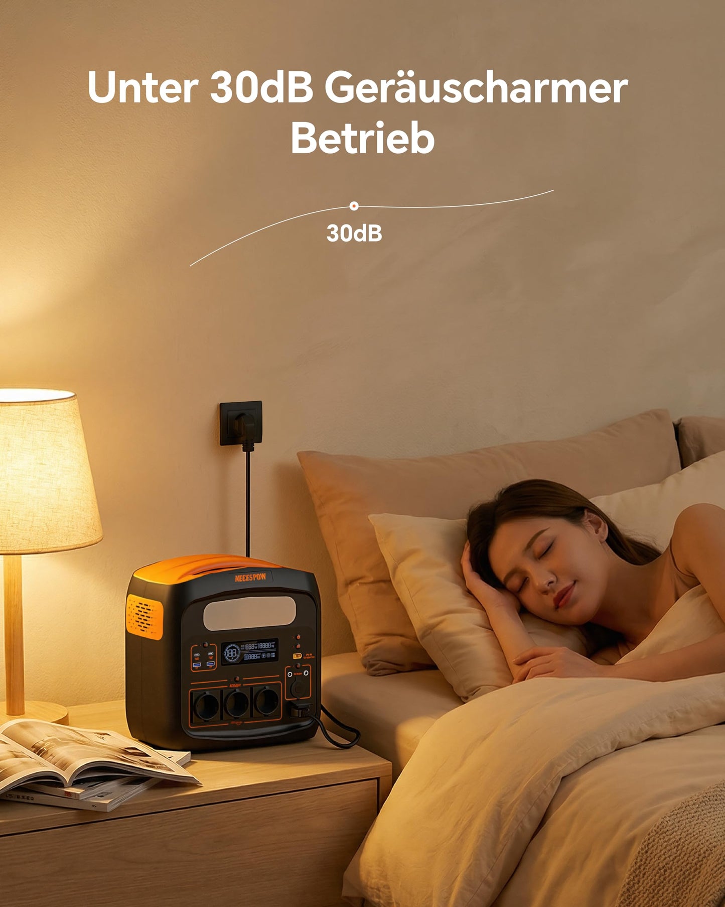 Tragbare Powerstation 1800W(3600W Spitze)/1024Wh, LiFePO4 Akku, 0-100% in 65 Min aufgeladen, USB-C-100W, DC-Ausgang, 230V AC Steckdosen, MPPT 400W Solarladung, Solargenerator für Camping, Outdoor