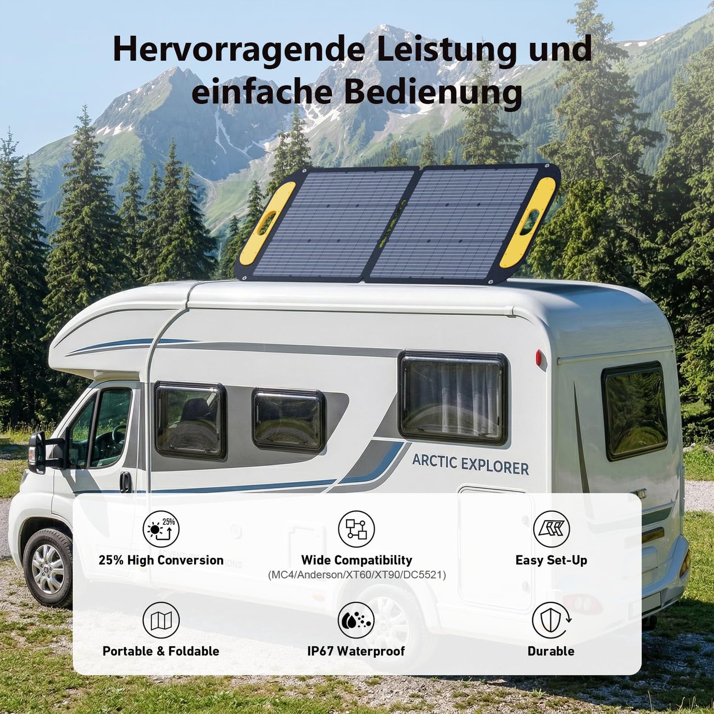 VTOMAN Jump 2200 Tragbare Powerstation mit 110W Leicht Faltbares Solarpanel - 2200W/1548Wh LiFePO4 Batterie Solar Stromgenerator, Erweiterbare Kapazität auf 3096Wh für Reisen, Wohnmobil