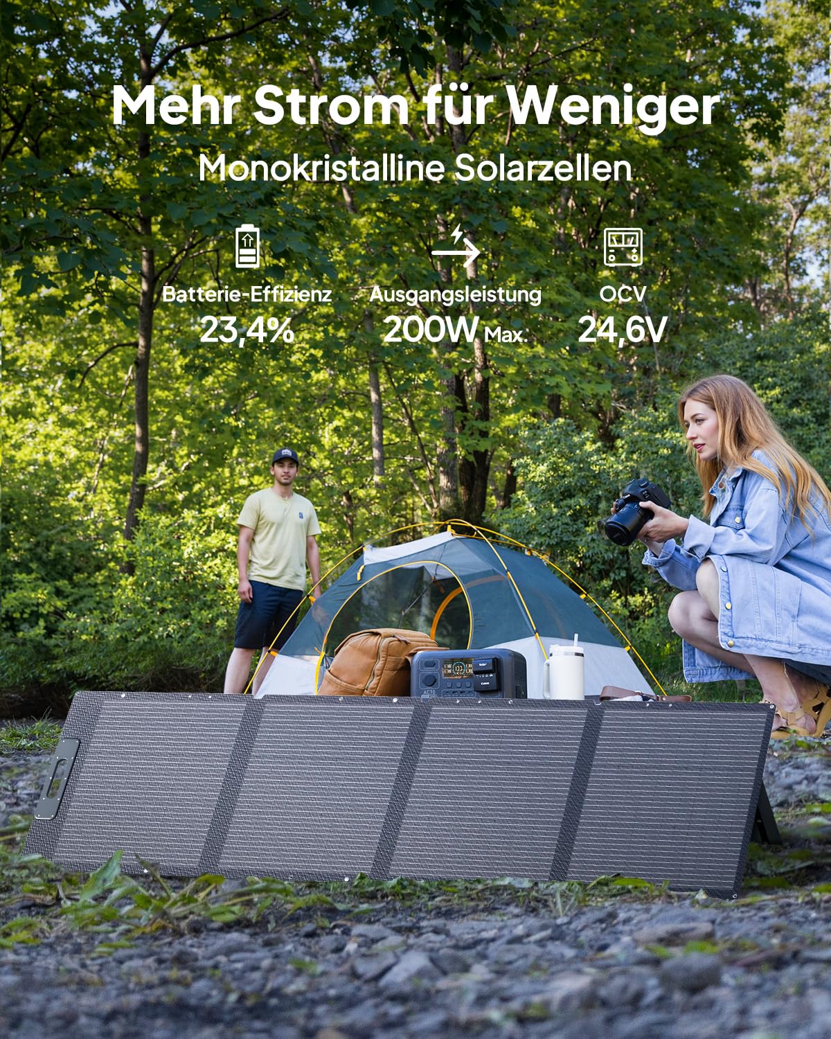BLUETTI Elite 200 V2 Solar Generator (2025 Neu) mit 200W Solarpanel, 2073,6Wh Tragbare Powerstation mit 2 2600W AC Ausgängen, 17 Jahre Lebensdauer LiFePO4 Notstrom für Camping, Off-grid, Stromausfall