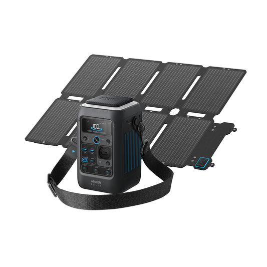 Anker SOLIX C300X DC Tragbare Powerstation mit 100W Solarpanel, 288Wh LiFePO4-Akku, 300W Solargenerator, für Outdoor, Camping, Reisen und Notfälle