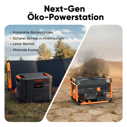 Jackery E3000 V2 3072Wh Powerstation mit Jackery Faltbarem Trolley, 3600W Dauerleistung, 7200W Spitze, 2x USB-C PD100W, LiFePO4 Akku, Notstrom für Zuhause, Camping & Wohnmobil