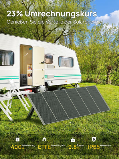 AFERIY 1800W Powerstation mit 400W Solarpanel, Solargenerator 1024Wh LiFePO4 & 1Std Schnellladung Solar Powerstation, <10ms USV, 9 Ausgänge, mit APP, BMS, Reine SW 230V, für Camping/RV/Garten/Notfall